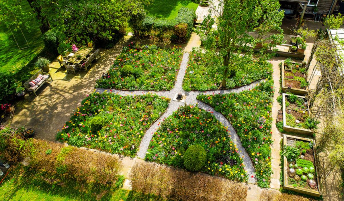 Foto drone binnentuin