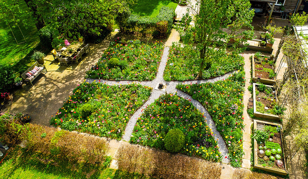 Foto drone binnentuin